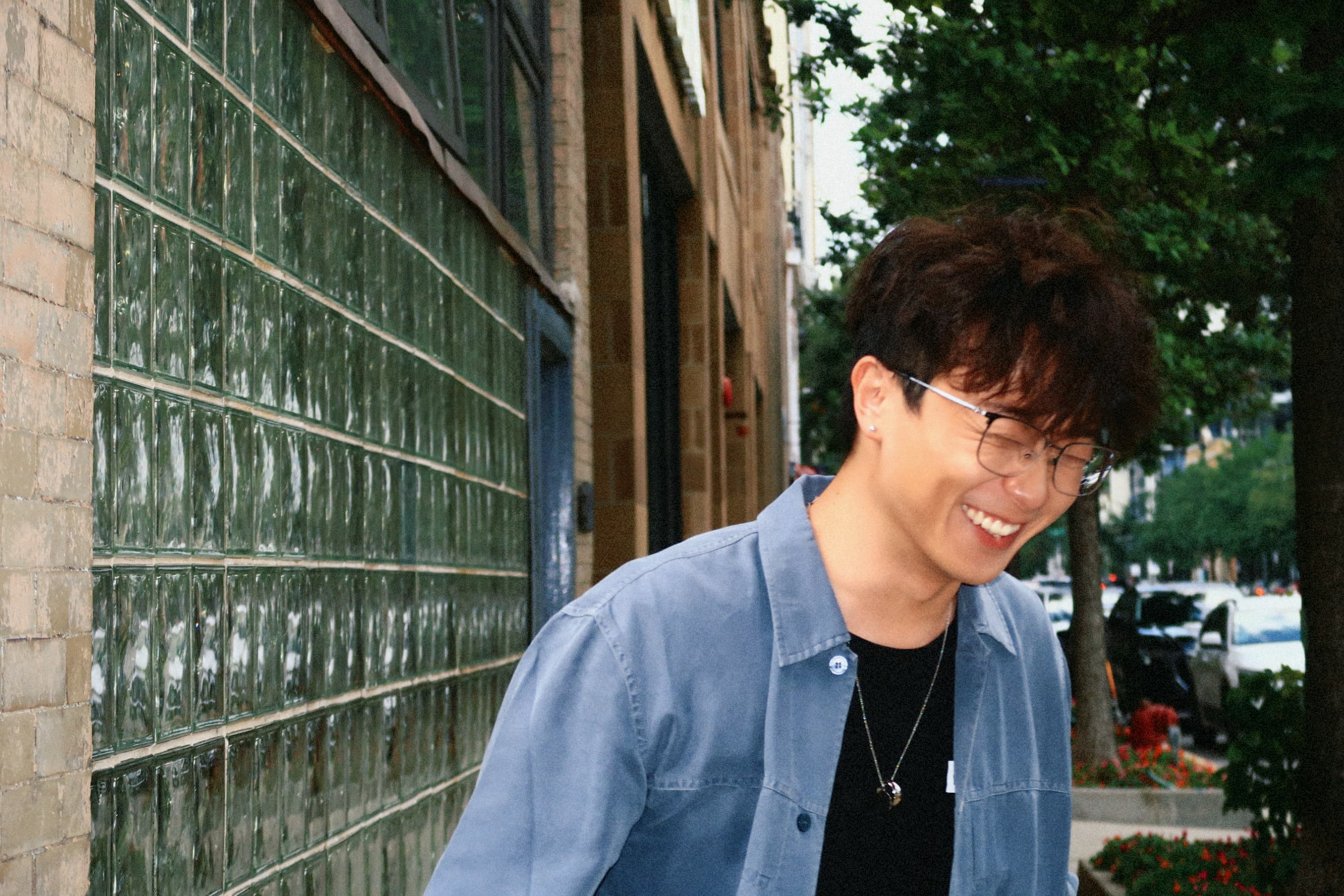 Candid portrait on a city street